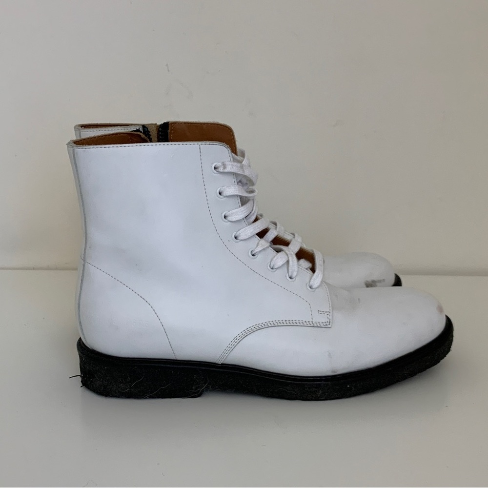 Woman by Common Projects Leather Ankle Combat Boots